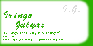 iringo gulyas business card
